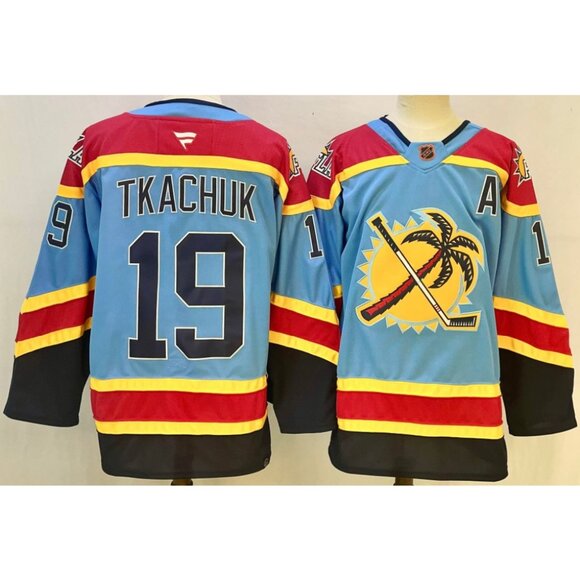 Mens Matthew Tkachuk Blue Stitched Jersey